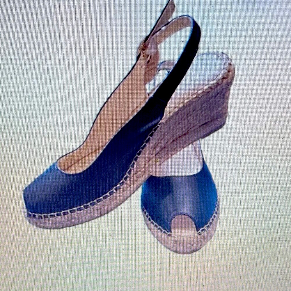 Macarena Carla Wedge Blue Suede Heels - Sz 40 (9) - Picture 2 of 8